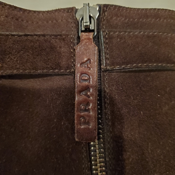 Prada Distressed Suede Mid-Calf Boots - Picture 2 of 11